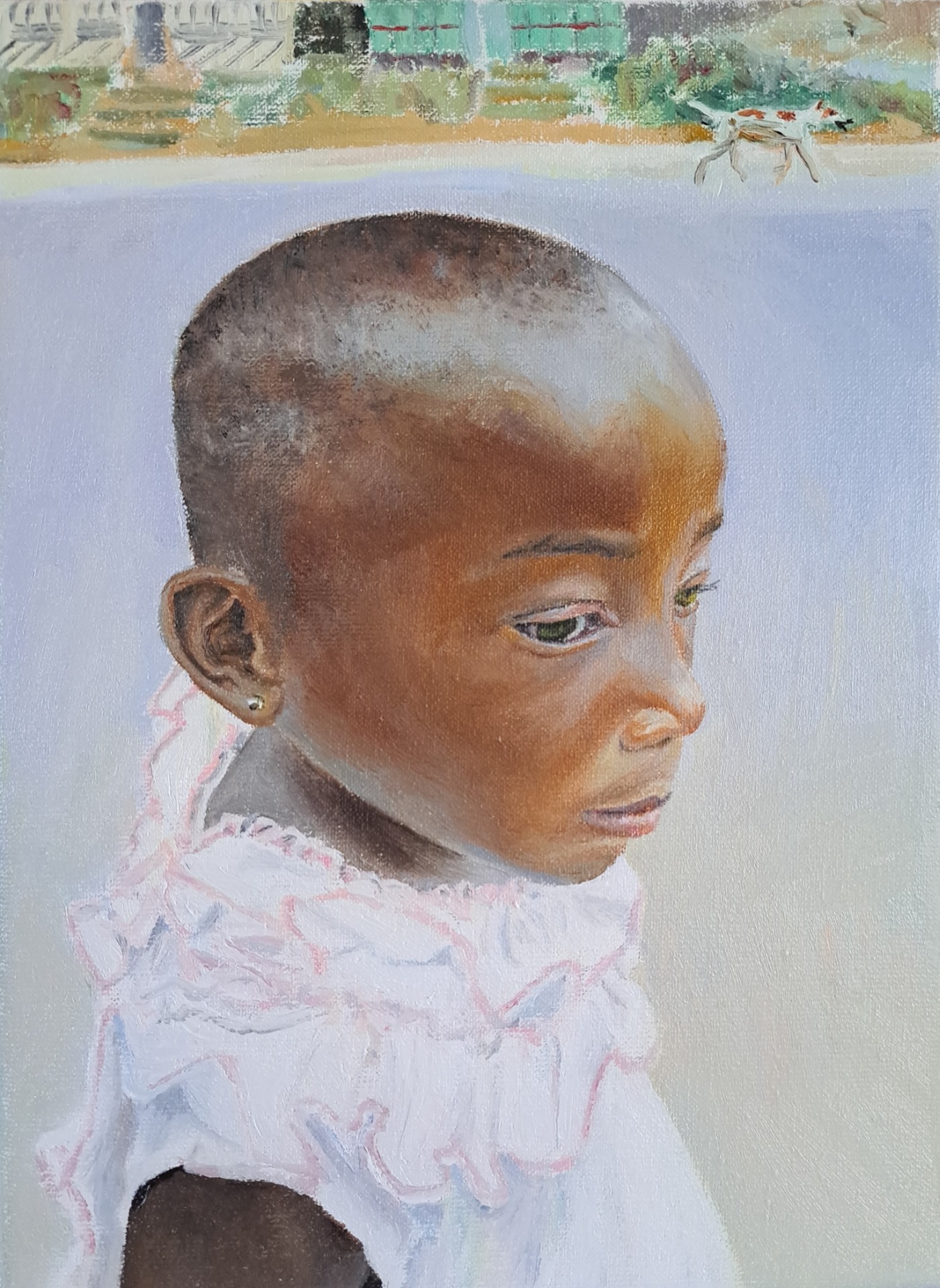 'La chica de Evinayong', olieverf op linnen, 18x24cm