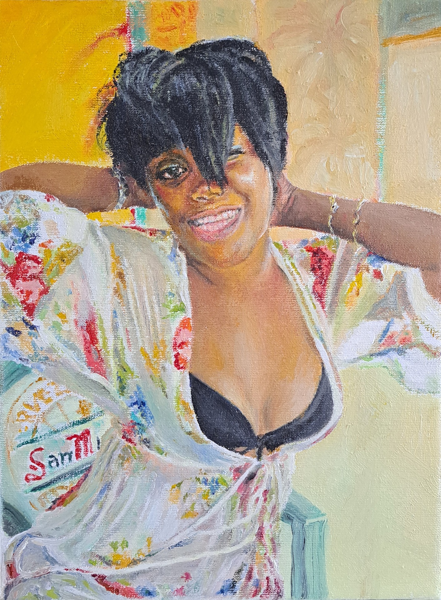 La chica de Evinayong II, olieverf op linnen, 18x24cm